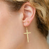 Splendid Iris - Small Cross Studs on Velvet Gift Tag: Silver