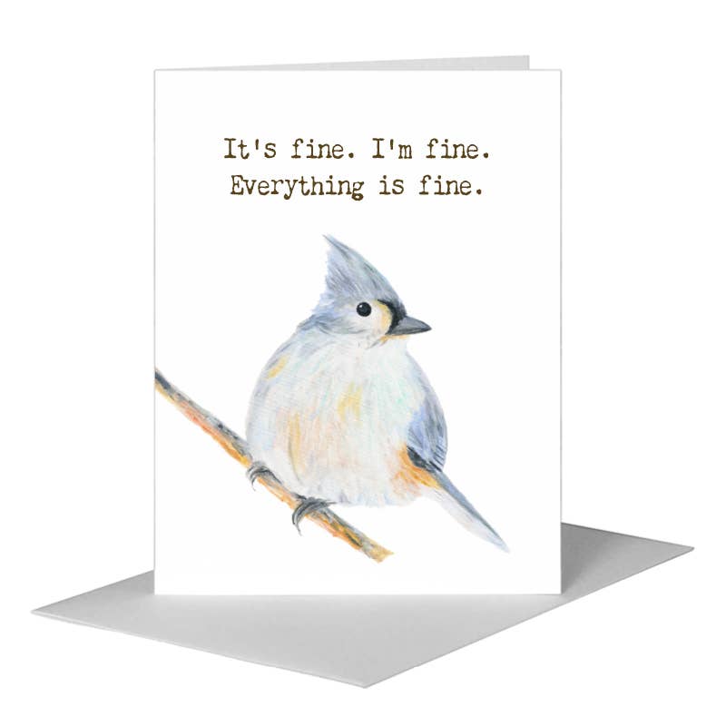 Printed Canvas - Titmouse, Greeting Card (8669C): A2 Card