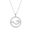 Splendid Iris - Double Wave Pendant Necklace: Gold