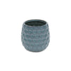 Cheungs Home Decor - Blue Hexagon Patterned Ceramic Planter: Medium
