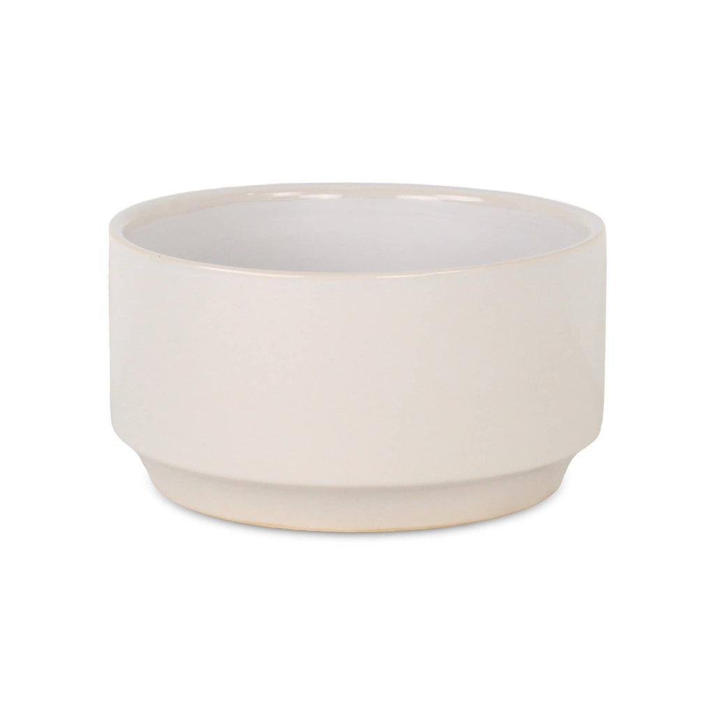 Cheungs Home Decor - Elegora Wide Round Straight Side Ceramic Pot - Off White: Large