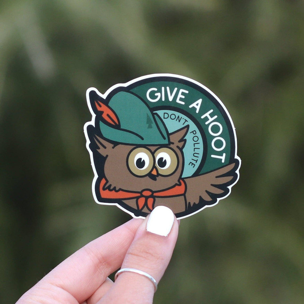 Squatchy - Give a Hoot, Woodsy Vinyl Sticker.