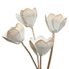 Foreside Home & Garden - Abeline Set of 3 Antique White Metal Floral Stems