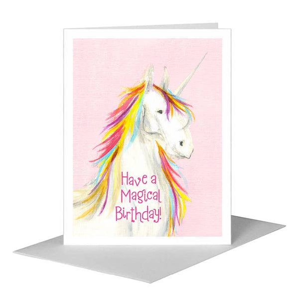 Printed Canvas - Unicorn Rainbow, Greeting Card (8022AA): A2 Card