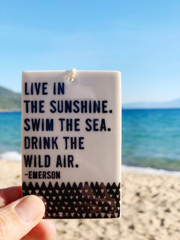 mb art studios - Ceramic screen printed quote wall tag