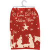 Primitives by Kathy - Let Us Adore Him Kitchen Towel