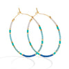 Splendid Iris - Miyuki Delica Hoop Earrings: Blue/teal