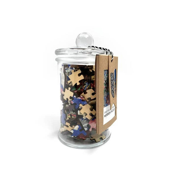 Trove - Wooden Puzzle: Floral Table Cover in Glass  Jar