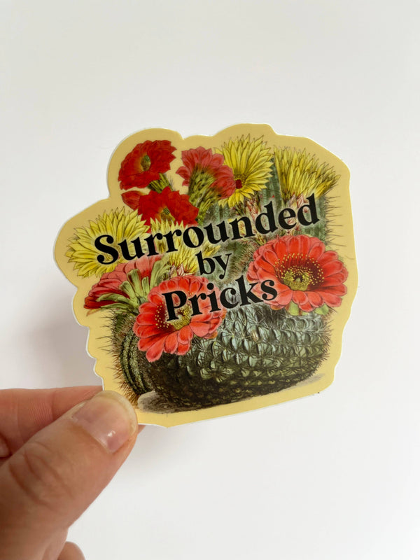 The Coin Laundry - Surrounded by Pricks Sticker - Funny Cactus Decal