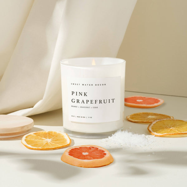 Sweet Water Decor - *NEW* Pink Grapefruit 11 oz Soy Candle - Home Decor & Gifts
