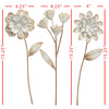 Foreside Home & Garden - Abeline Set of 3 Antique White Metal Floral Stems