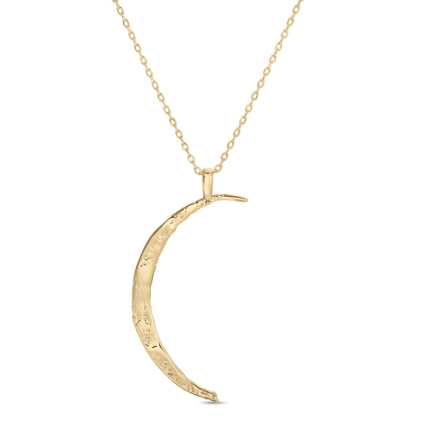 Splendid Iris - Gilded Moon Pendant Necklace: Gold