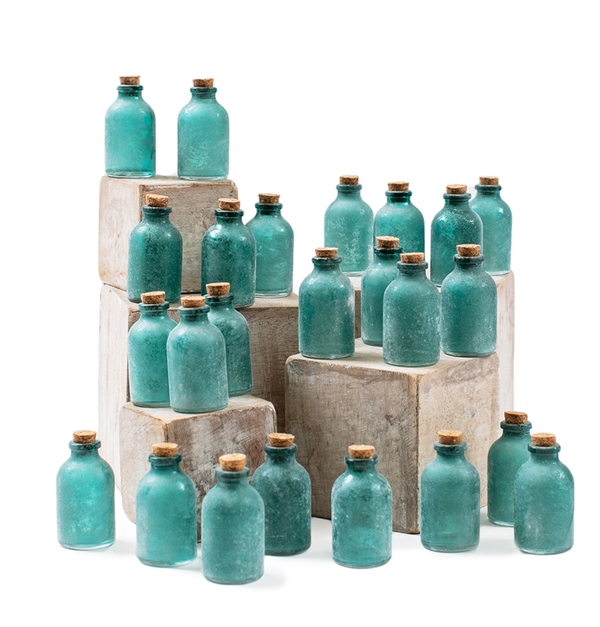 Sugarboo & Co - Frosted Green Mini Bottle with Cork - Set of 24