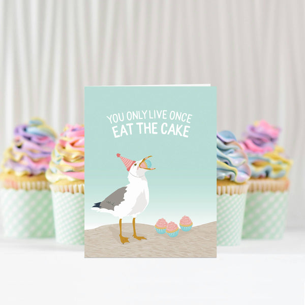 Modern Printed Matter - Eat the Cake Funny Birthday Card