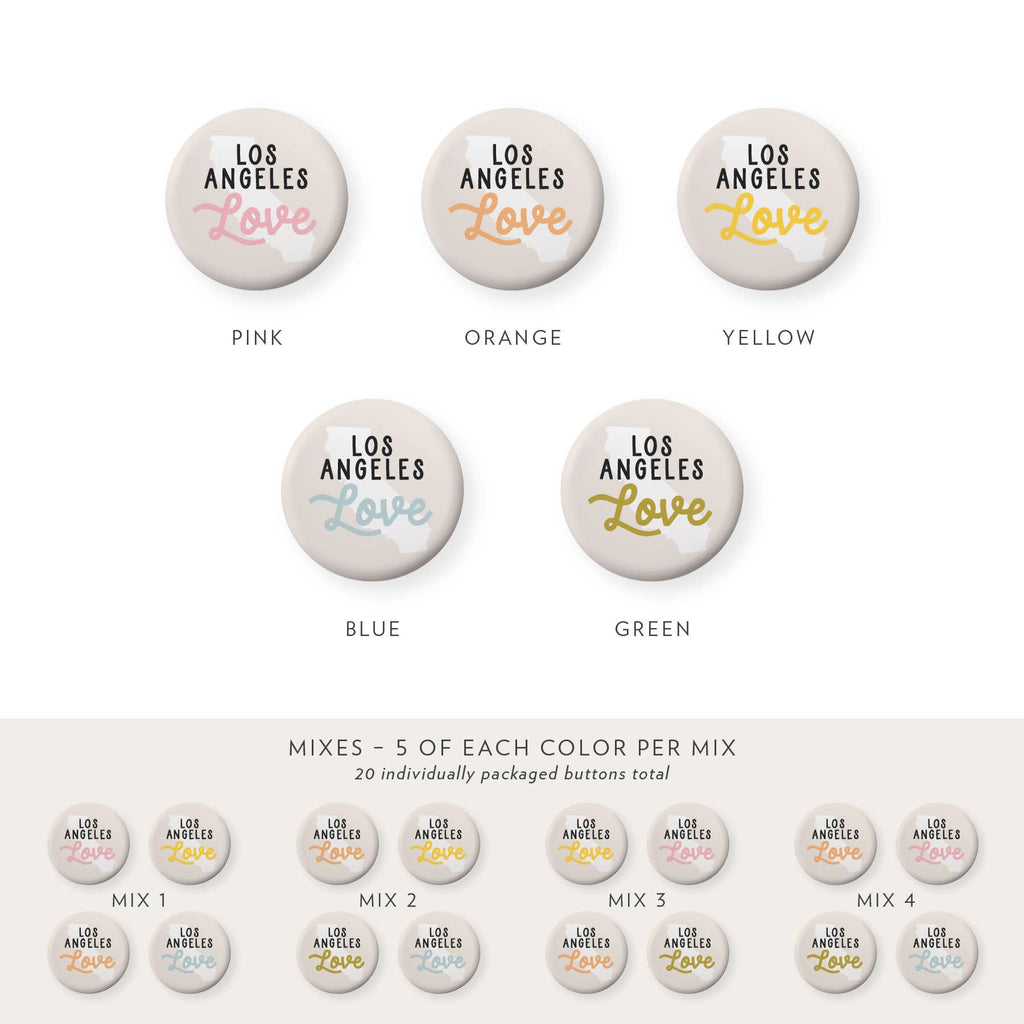 Onderkast Studio - Custom City Love Pinback Button: Mix 1 / Yes / Loose