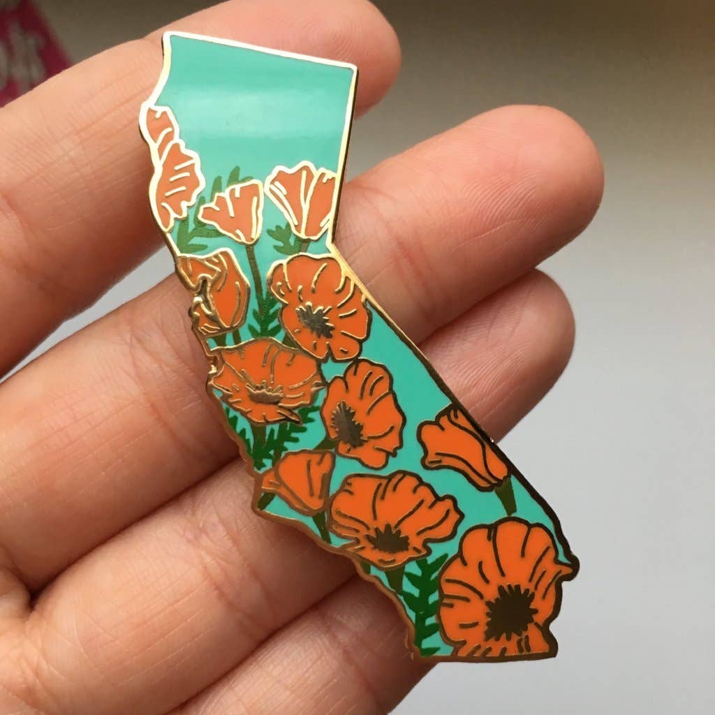 Lil Boat Boutique - California Poppy - State Flower Hard Enamel Pin