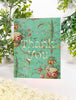 The Coin Laundry - Thank You Flowers Card - Mint Green Floral Greeting Card