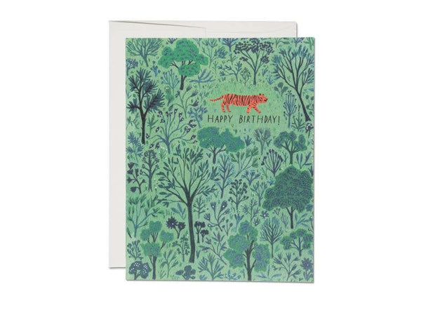 Red Cap Cards - Orange Tiger birthday greeting card