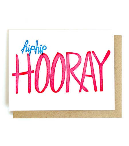 Thimblepress - Hip Hip Hooray Single Letterpress Card