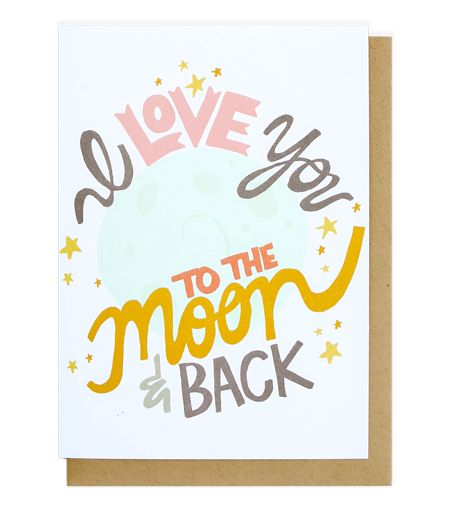 Thimblepress - I Love You To The Moon Single Card