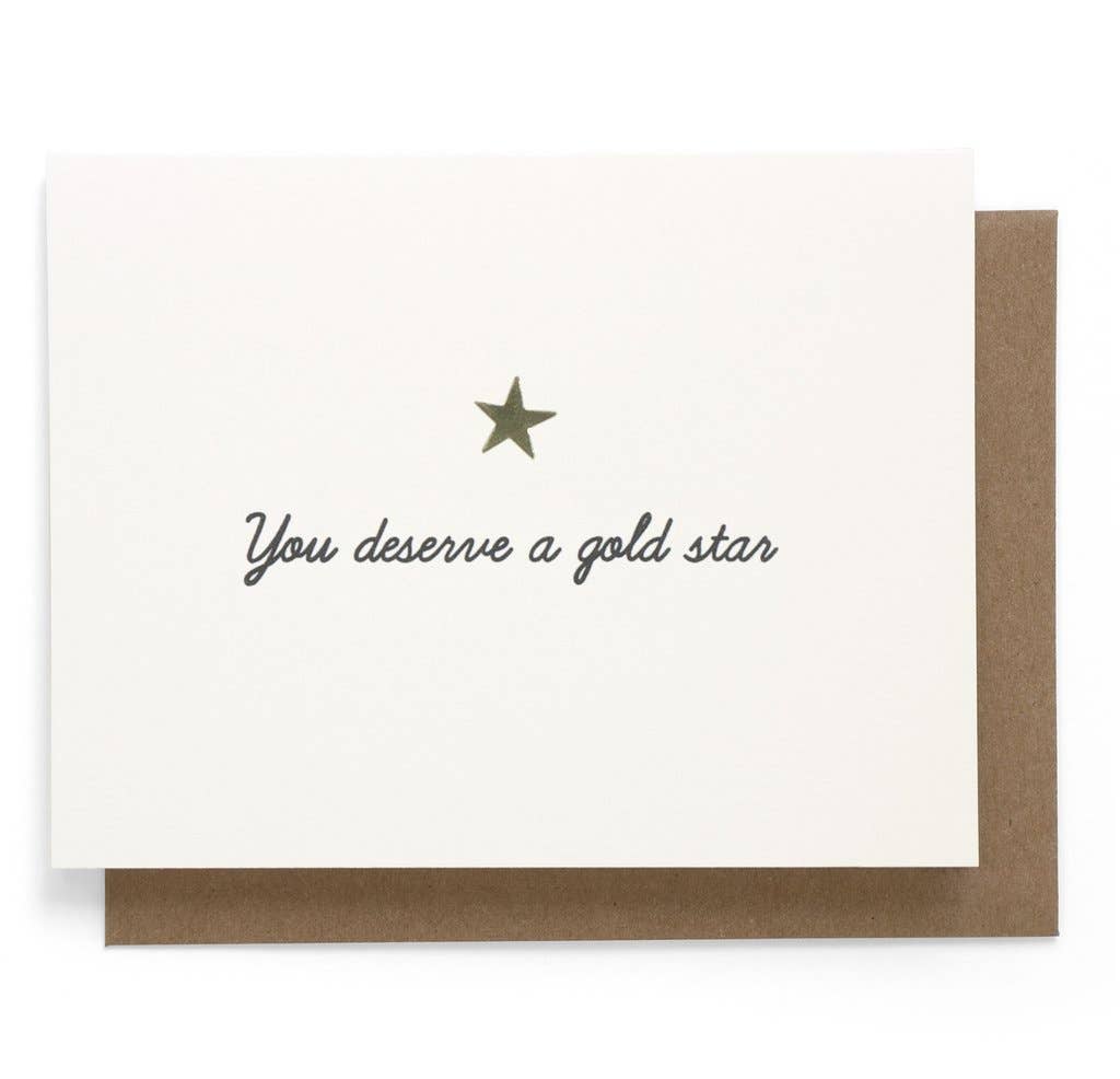 Smarty Pants Paper - You Deserve A Gold Star Greeting Card