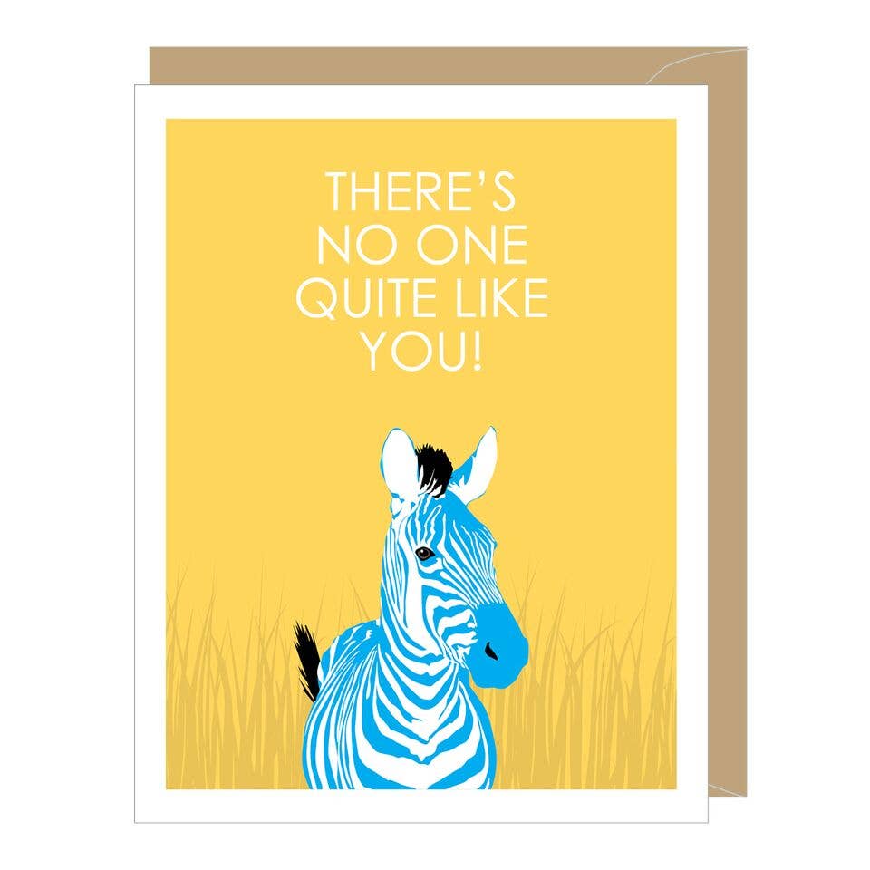 Apartment 2 Cards - Zebra Greeted Birthday Card