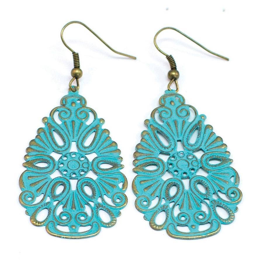 Gleeful Peacock - Rain Drop Earrings