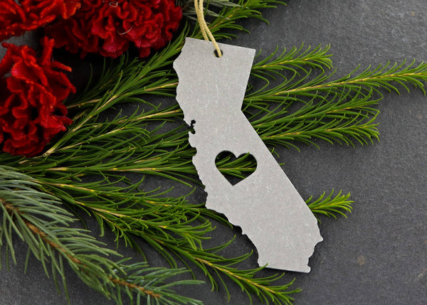 Iron Maid Art - California State Metal Holiday Gift Christmas Ornament