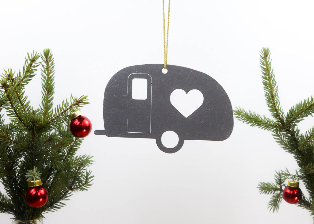 Iron Maid Art - Camper Trailer Metal Holiday Gift Christmas Ornament