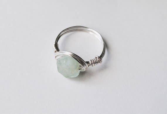 Seaflowerjewelry - Silver Raw Aquamarine Statement Ring