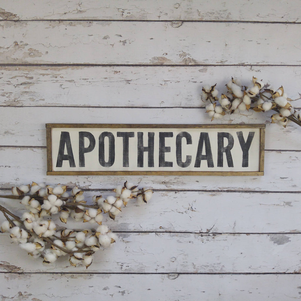 The Green Elephant Shop - Apothecary Sign 25x6 inches