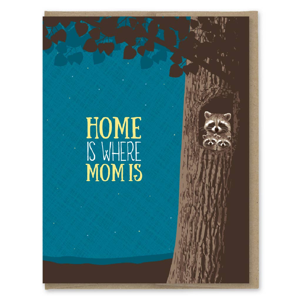 Modern Printed Matter - Home Mom Raccoon Card