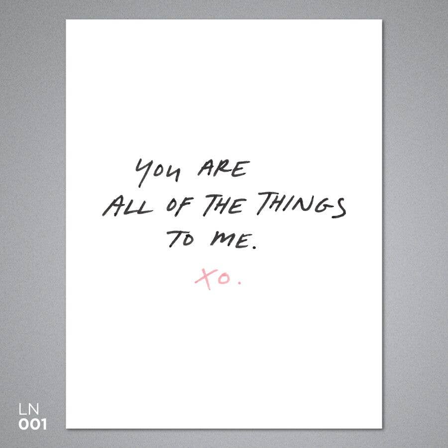 Breathless Paper Co. - You Are All Of The Things Card
