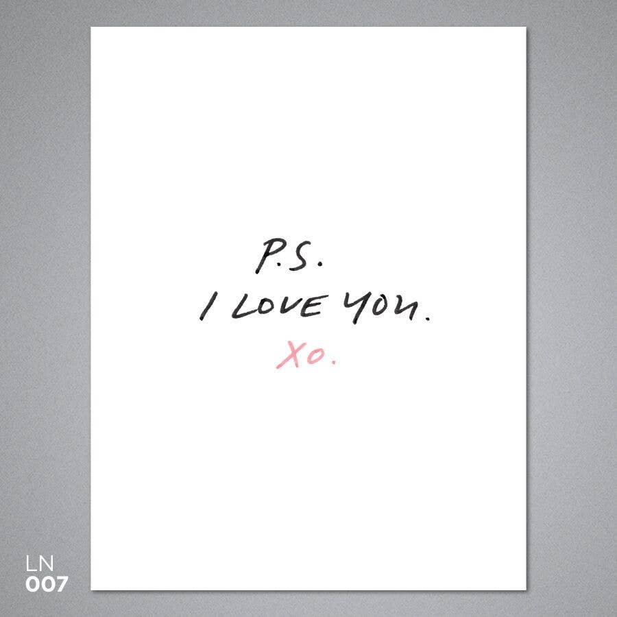 Breathless Paper Co. - Ps I Love You Card