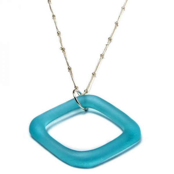 Smart Glass Recycled Jewelry - SIMPLE GIN NECKLACE SILVER