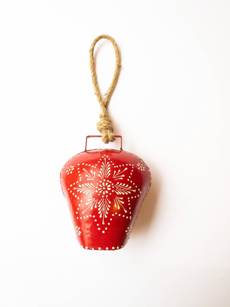 Rahabs Rope - Hand Painted Red Cow Bell L