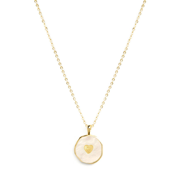 Splendid Iris - Shell with Heart Pendant Necklace
