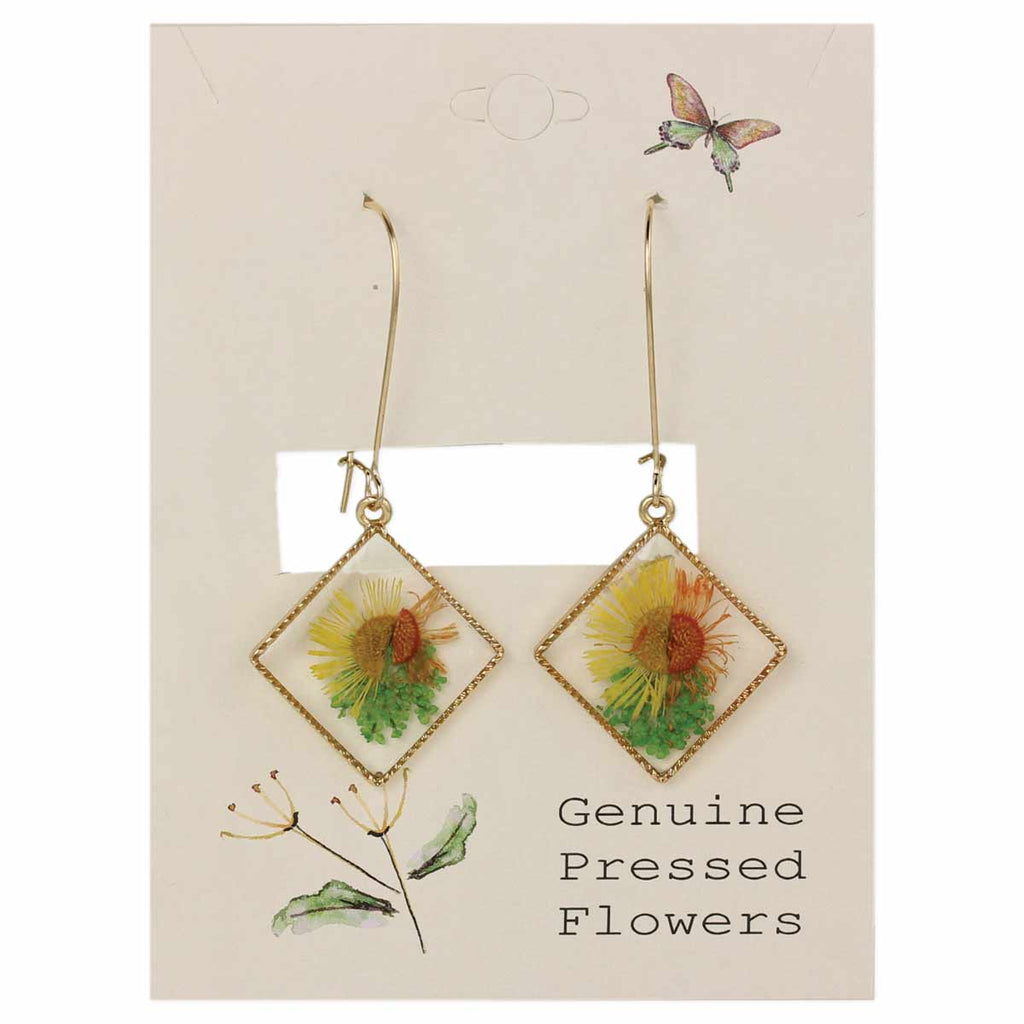 ZAD - Sunflower Gold Dried Flower Earrings