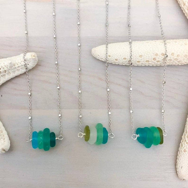 Lani Makana - Sea Glass Bar Necklace (Multicolor)