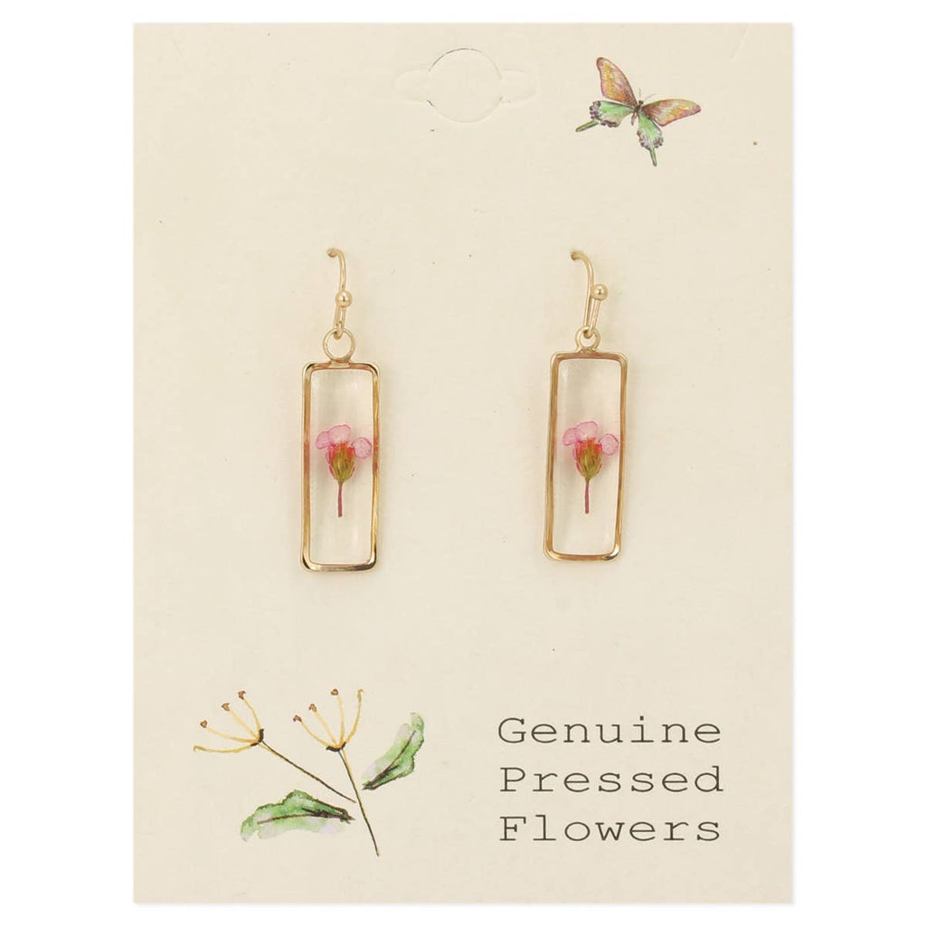 ZAD - Purple Alyssum Flower Dried Flower Earrings
