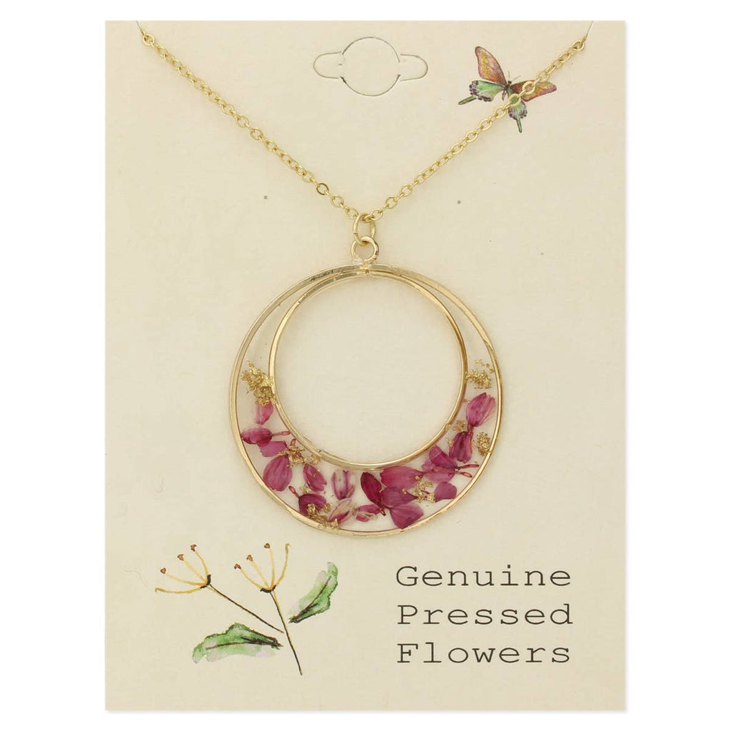 ZAD - Cottage Floral Circle Dried Flower Necklace