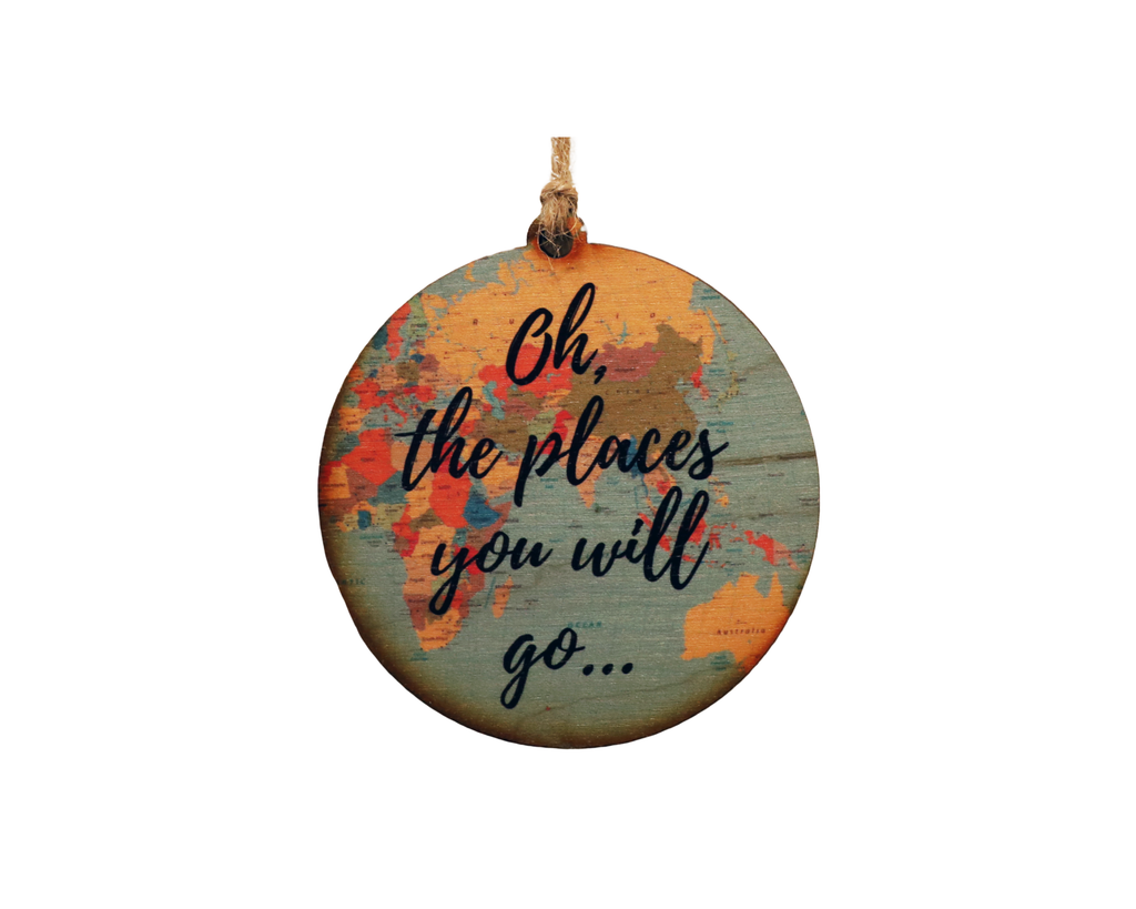 Driftless Studios - Oh The Places Map Ornament