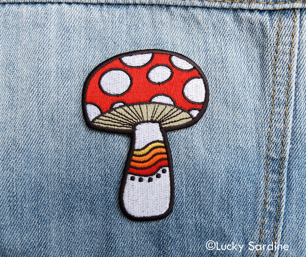 Lucky Sardine - Mushroom Embroidered Patch
