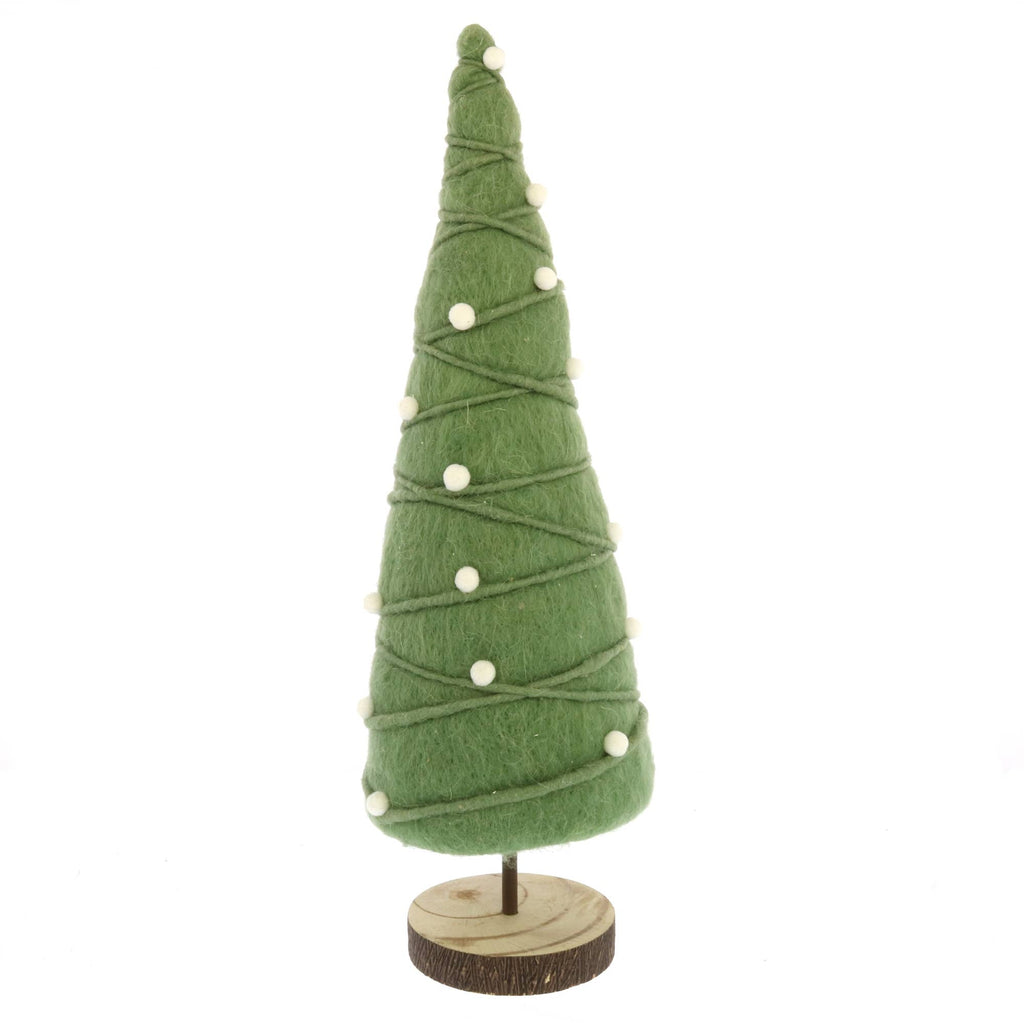 HomArt - Felt Tree with White Balls - Lrg - White