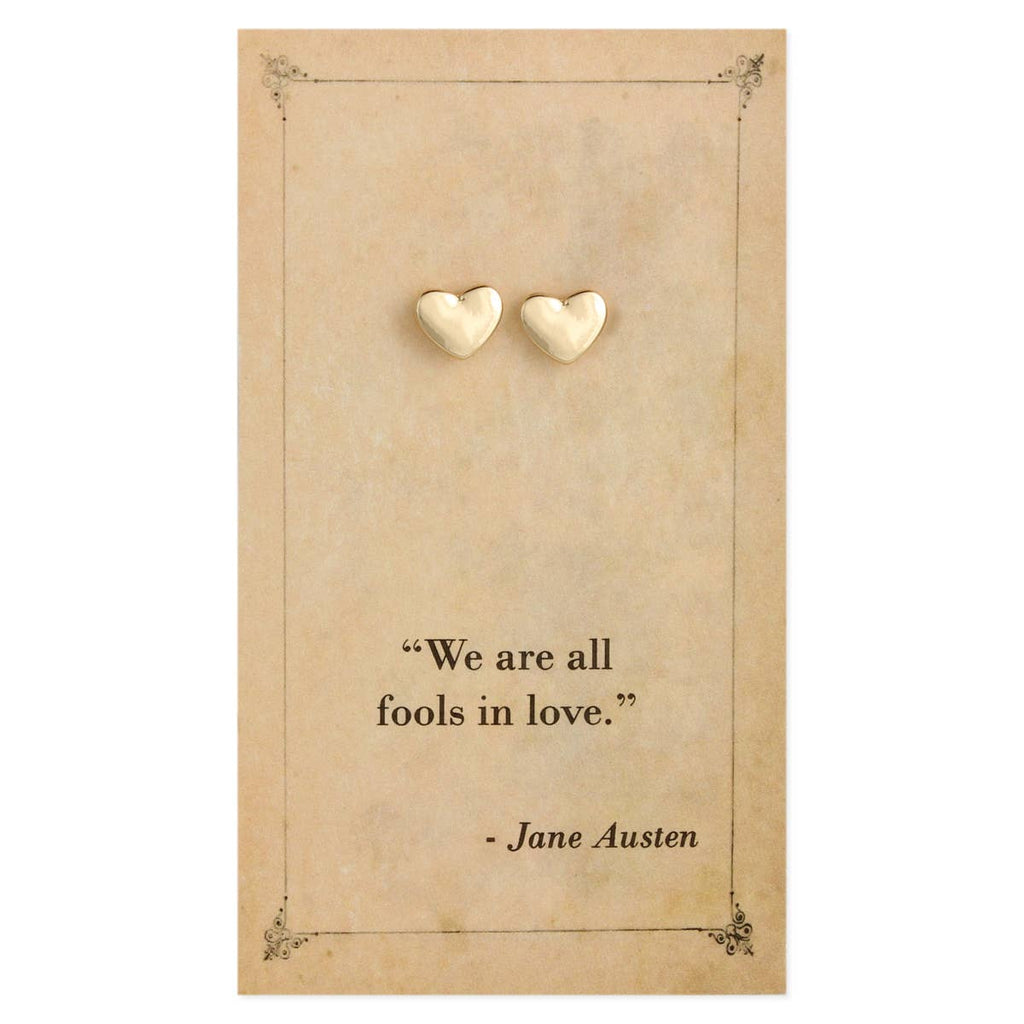 ZAD - Literary Quotes Heart Post Earrings