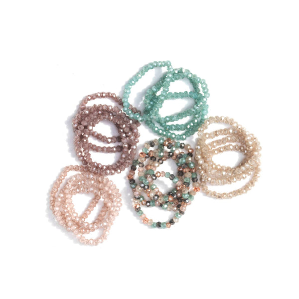 Splendid Iris - Set/24 Delicate Stretch Rings