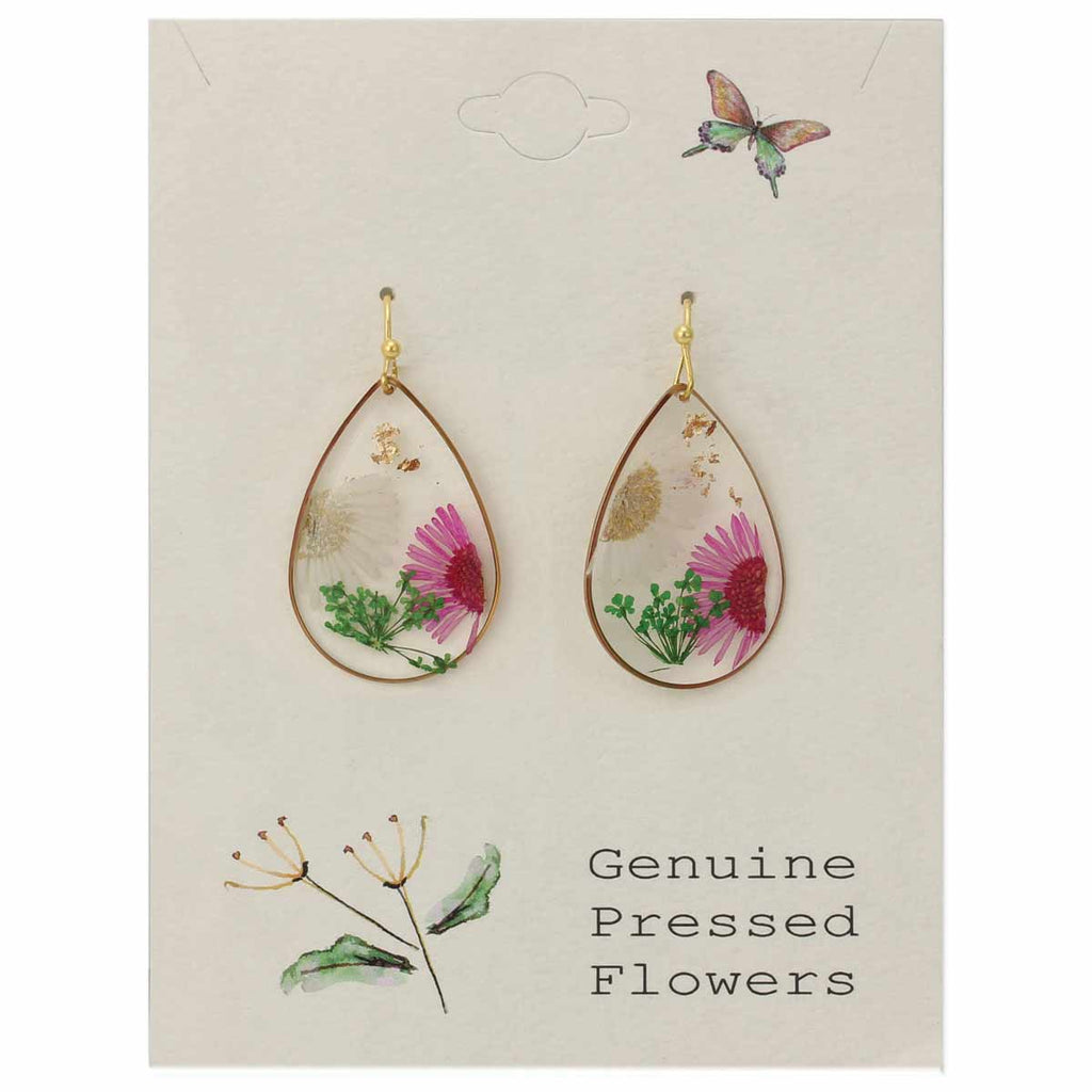 ZAD - Cottage Floral Daisy Dried Flower Earrings