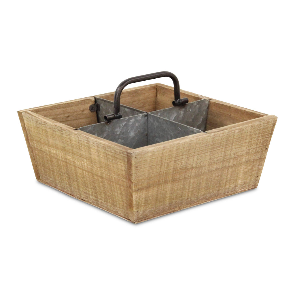 Cheungs - Wooden 4 Slot Caddy With Metal Divider