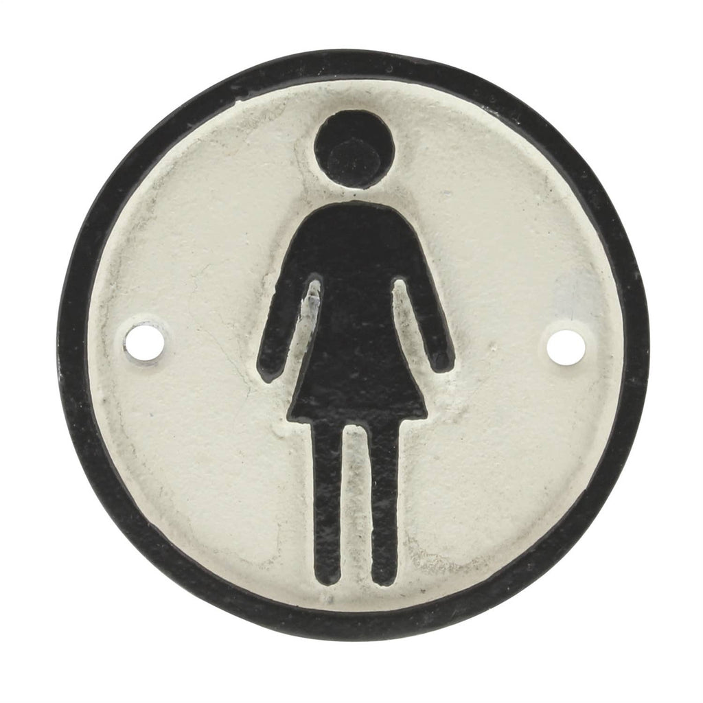 HomArt - Cast Iron Sign - Woman - White with Black