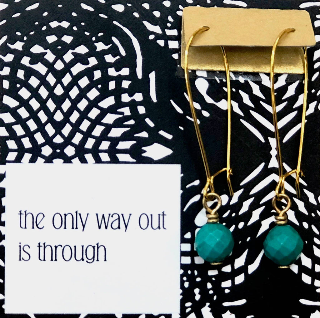 Ruthie and Olive | 3 meals donated for every necklace - The Only Way Out Is Through - Turquoise
